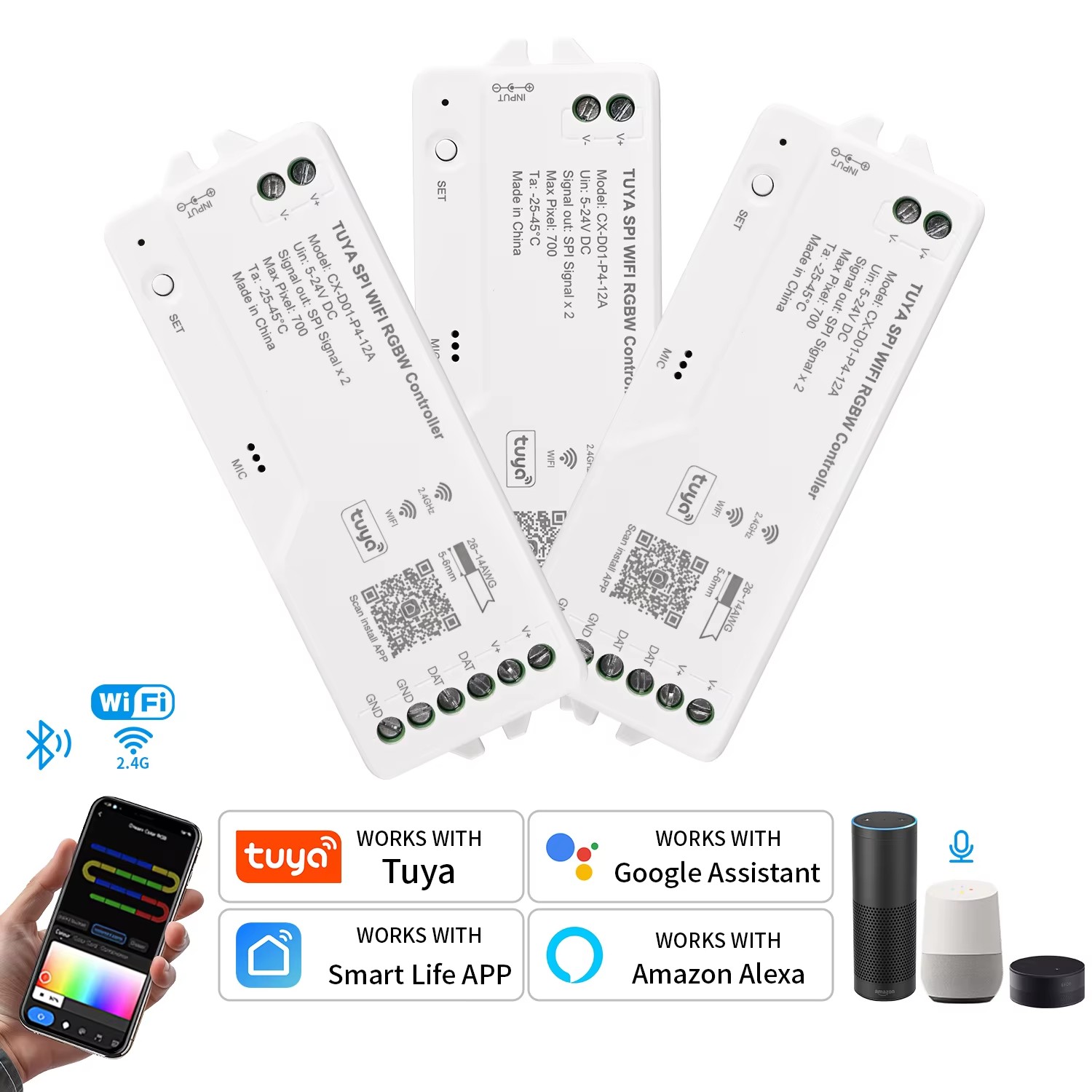 Smart Garden Light Controller - Contrôleur LED SPI RGBIC RGBWIC Wifi